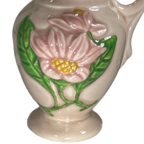 Vintage Hull Art Pottery Pink Green Gold Water Lily Flower Vase Ewer Pitcher - Picture 3 of 10